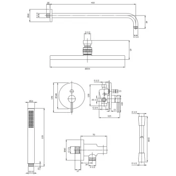 Dušas sistēma Omnires Y iebūvējama  hroms SYSY22XCR