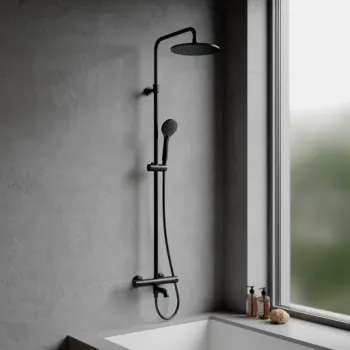 Dušas sistēma Omnires Y ar termostatu melns Y1234ALBL