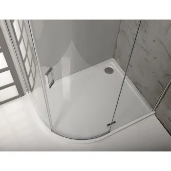 Dušas paliktnis Polysan RENA L Pusapaļš, Akmens masa Kreisais 800x900x30mm 72890