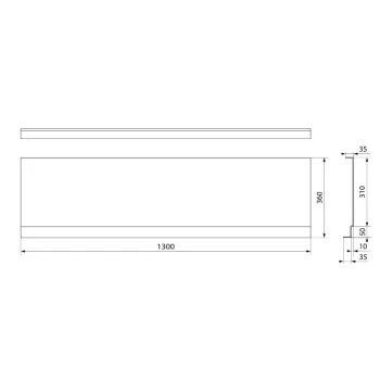 Vannas panelis Polysan Taisnstūra Deep Plain 1300x35x360mm 72956