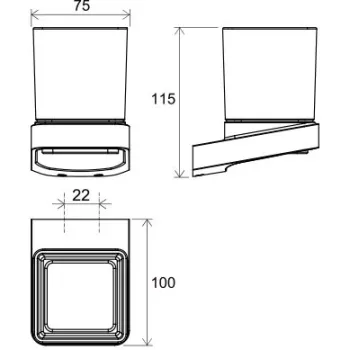 Ravak 10° Glāzes turētājs ar glāzi, hroms TD 210.00