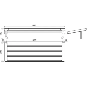 Ravak 10° Dvieļu turētājs ar plauktu 63 cm, hroms TD 330.00