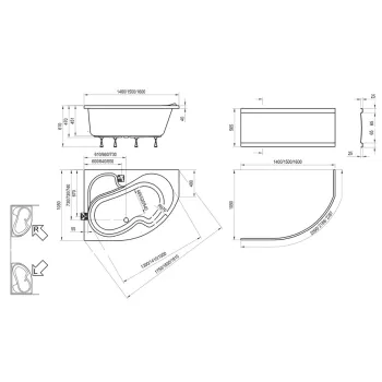 Ravak Stūra vanna ROSA I 140x105 L