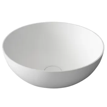 Vannas istabas izlietne Sapho THIN uz virsmas Rockstone Ø 39 cm, matēti balta