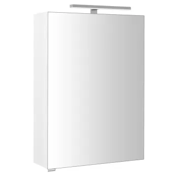 Spoguļskapītis Sapho RIWA ar LED apgaismojumu, 50x70x17 cm, spīdīgi balts