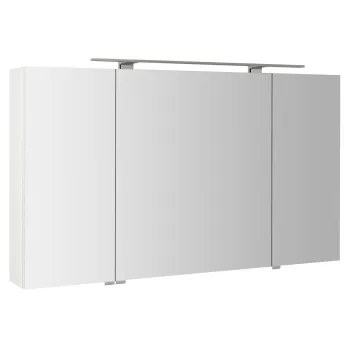Spoguļskapītis Sapho RIWA ar LED apgaismojumu, 3 durvis, 121x70x17cm, spīdīgi balts