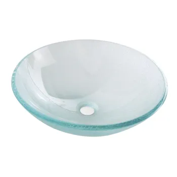 Vannas istabas izlietne Sapho ICE stikla uz virsmas, diametrs 42 cm, apstrādāta ar smilšu strūklu
