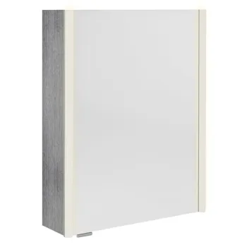 Spoguļskapītis Sapho ALIX ar LED apgaismojumu 56x70x17,5cm, kreisais/labais, sudrabains ozols