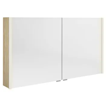 Spoguļskapītis Sapho ALIX ar LED apgaismojumu, 2 durvis, 126x70x17,5cm, Elm Bardini koks