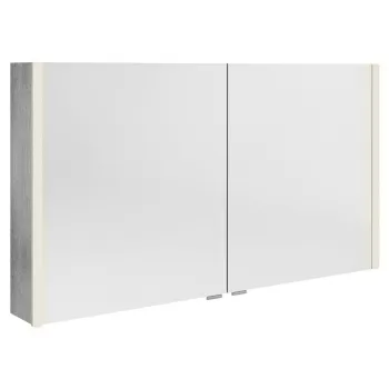 Spoguļskapītis Sapho ALIX ar LED apgaismojumu, 2 durvis, 126x70x17,5cm, sudraba ozols