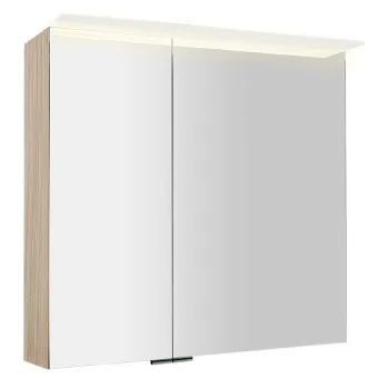 Spoguļskapītis Sapho LINEX ar LED apgaismojumu, 80x70x15cm, Elm Bardini koks