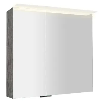 Spoguļskapītis Sapho LINEX ar LED apgaismojumu, 80x70x15cm, sudraba ozols