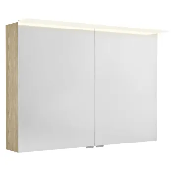 Spoguļskapītis Sapho LINEX ar LED apgaismojumu, 100x70x15cm, Elm Bardini koks