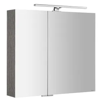 Spoguļskapītis Sapho MIRRÓ ar LED apgaismojumu, 80x70x16cm, sudraba ozols
