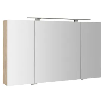 Spoguļskapītis Sapho MIRRÓ ar LED apgaismojumu, 3 durvis, 120x70x16cm, Elm Bardini koks