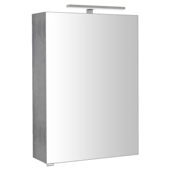Spoguļskapītis Sapho RIWA ar LED apgaismojumu, 50x70x17cm, sudraba ozols