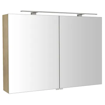 Spoguļskapītis Sapho RIWA ar LED apgaismojumu, 101x70x17cm, Elm Bardini koks