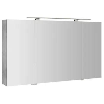 Spoguļskapītis Sapho RIWA ar LED apgaismojumu, 3 durvis, 121x70x17cm, sudraba ozols