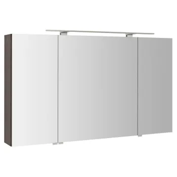 Spoguļskapītis Sapho RIWA ar LED apgaismojumu, 3 durvis, 121x70x17cm, priedes koks, rustikāls