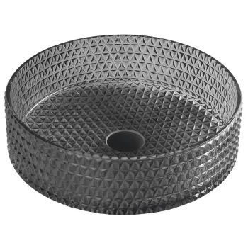 Vannas istabas izlietne Sapho MARAGUA gravēta stikla izlietne uz virsmas, diametrs 39,5 cm, melna