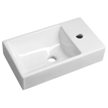 Vannas istabas izlietne Sapho MINOS mini izlietne 45x26cm, maisītājs labajā pusē/balta