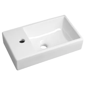 Vannas istabas izlietne Sapho MINOS mini izlietne 45x26cm, maisītājs kreisajā pusē, balta