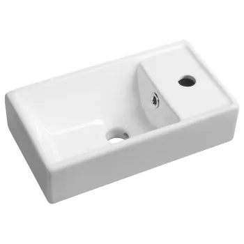 Vannas istabas izlietne Sapho MINOS mini izlietne 40x22cm, maisītājs labajā pusē, balta