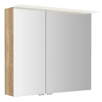 Spoguļskapītis Sapho LINEX ar LED apgaismojumu, 80x70x15cm, ozols Alabama