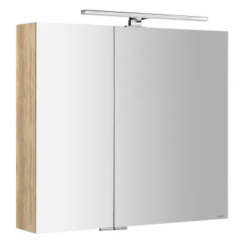 Spoguļskapītis Sapho MIRRÓ ar LED apgaismojumu, 3 durvis, 120x70x16cm, ozols Alabama