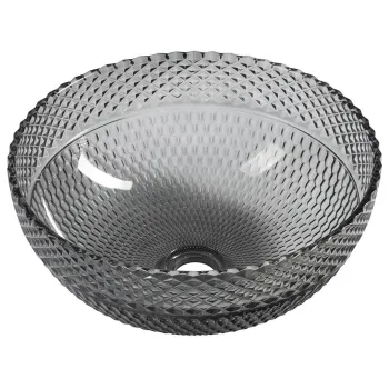 Vannas istabas izlietne Sapho MARAC gravētā stikla, uz virsmas, diametrs 39,5 cm, melna