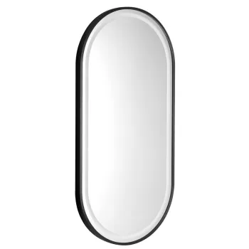 Spogulis Sapho KAIRA ovāls ar LED apgaismojumu 45x90cm, melns matēts