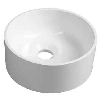 Darba virsma Sapho SANNA, lietais marmors, apaļa izlietne, 25 cm, balta