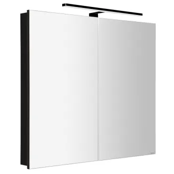 Spoguļskapītis Sapho GRETA ar LED apgaismojumu, 81x70x14cm, matēti melns