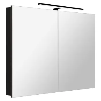 Spoguļskapītis Sapho GRETA ar LED apgaismojumu, 101x70x14cm, melns matēts