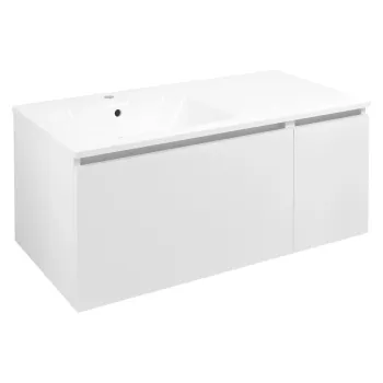 Vannas istabas skapītis Sapho LOREA bez izlietnes, 100x46x51,5cm (70+30cm), kreisais, matēti balts