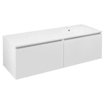 Vannas istabas skapītis Sapho LOREA bez izlietnes, 140x46x51,5cm (70+70cm), labais, matēti balts