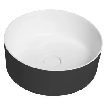 Vannas istabas izlietne Sapho THIN uz virsmas Rockstone Ø 38 cm, Carina/balta matēta