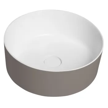 Vannas istabas izlietne Sapho THIN uz virsmasRockstone Ø 38 cm, Agila/balta matēta