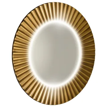 Spogulis Sapho PRIDE STRIP apaļš ar LED apgaismojumu rāmī, diametrs 90 cm, bronzas krāsā