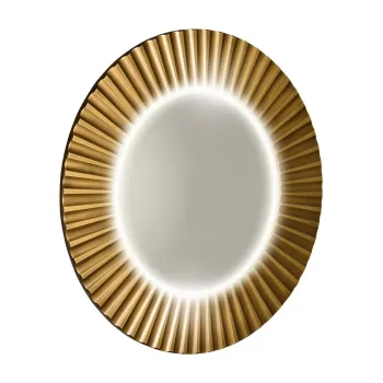 Spogulis Sapho PRIDE STRIP apaļš ar LED apgaismojumu rāmī, diametrs 75 cm, bronzas krāsā