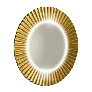 Spogulis Sapho PRIDE STRIP apaļš ar LED apgaismojumu rāmja diametrā 75 cm, zelta krāsā