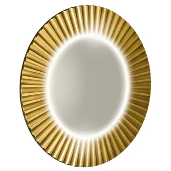 Spogulis Sapho PRIDE STRIP apaļš ar LED apgaismojumu rāmī, diametrs 90 cm, zelta krāsā