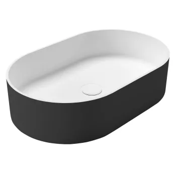 Vannas istabas izlietne Sapho THIN uz virsmas Rockstone, 55x35 cm, Carina/balta matēta