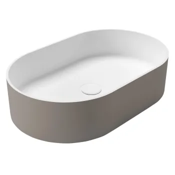 Vannas istabas izlietne Sapho THIN uz virsmas Rockstone, 55x35 cm, agila/balta matēta virsma