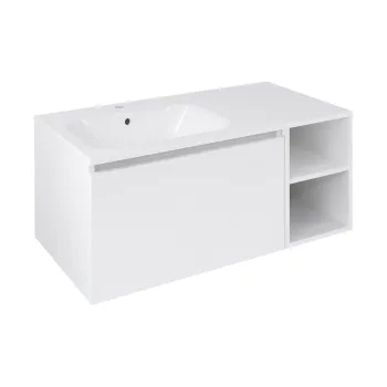 Vannas istabas skapītis Sapho LOREA bez izlietnes, 100x46x51,5cm (70+30gab.), kreisais, balts matēts