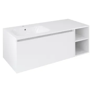 Vannas istabas skapītis Sapho LOREA bez izlietnes, 120x46x51,5cm (90+30gab.), kreisais, matēti balts