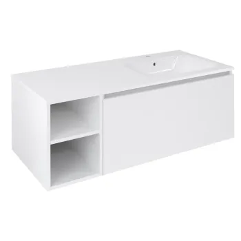 Vannas istabas skapītis Sapho LOREA bez izlietnes, 120x46x51,5cm (30P+90cm), labais, matēti balts
