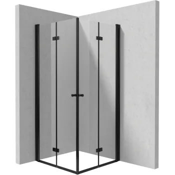 Dušas kabīne, kvadrātveida, 80x80 cm Deante Kerria Plus, melns KKNNX08X08