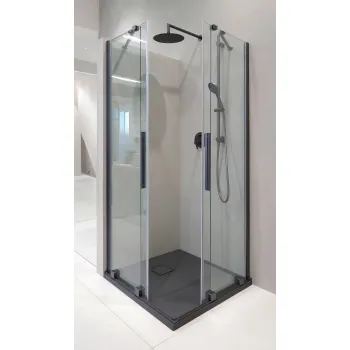 Dušas kabīne, kvadrātveida, 80x80 cm Deante Prizma, titāns KPNDP08P08