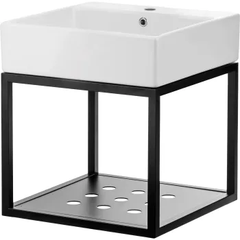 Konsole ar izlietni Deante Temisto 50x50cm, nero, Balts CDTW6U5S